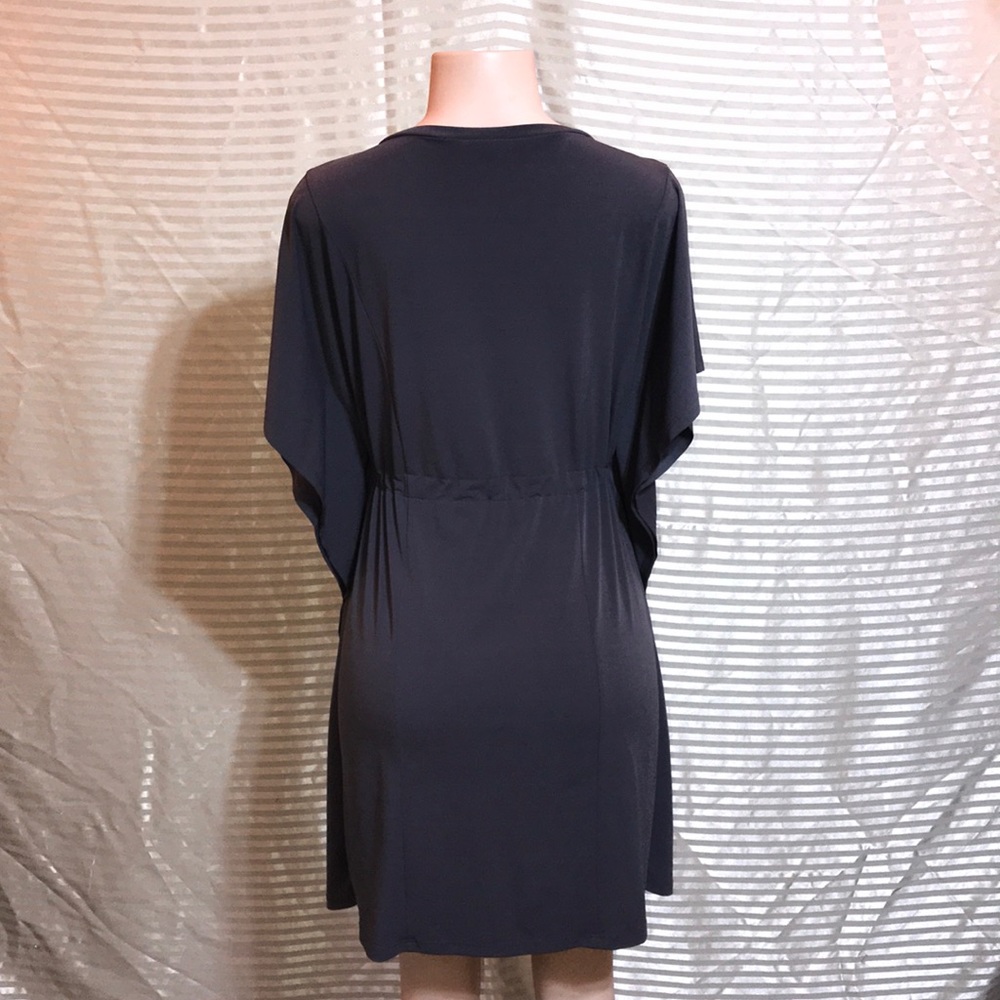 Spense Gray Batwing Dolman Tie Waist Cinched Dress - Picture 7 of 16